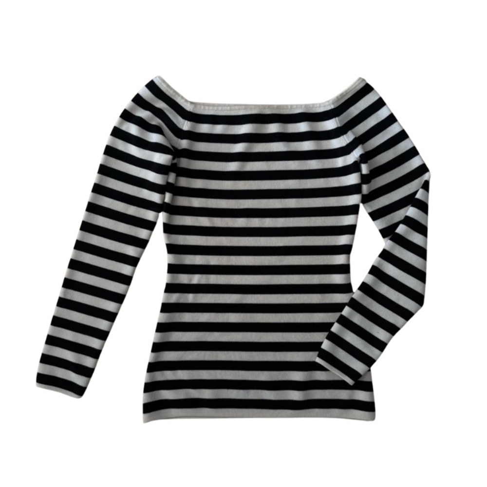 Vintage Striped Off-Shoulder Top